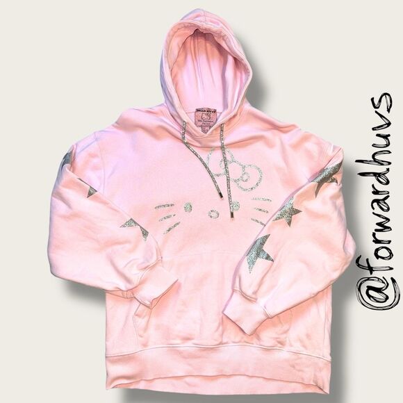 50th Anniversary Forever 21 - Hello Kitty Glitter Graphic Hoodie - Picture 1 of 9